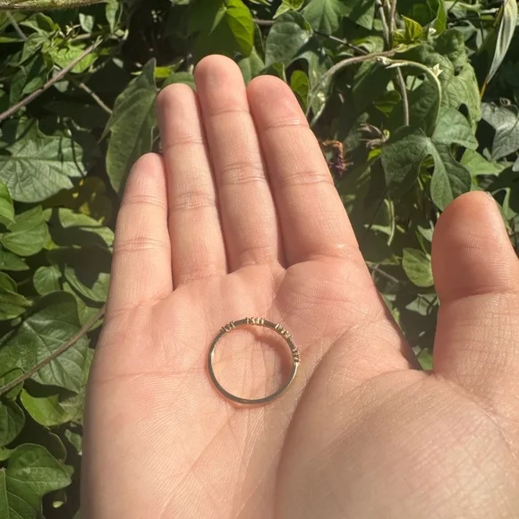 Gold filled Purple Pink Cz Ring - Picture 3 of 3